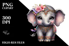Cute Baby Elephant, Transparent PNG Product Image 2