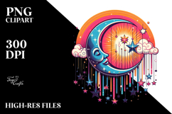 Vibrant Half Moon with Sunflowers PNG Product Image 2