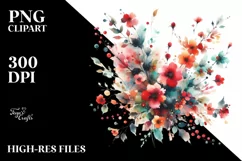 Colorful Abstract with Red Flowers, Transparent PNG Product Image 3