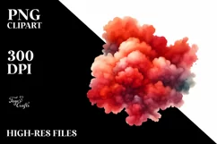 Colorful Redish Watercolor Cloud | Clipart Product Image 3