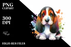 Colorful Basset Hound | Sublimation | Clipart Product Image 3