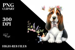 Colorful Basset Hound | Sublimation | Clipart Product Image 3