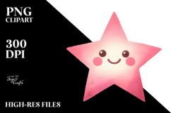 Simple Pinkish Smiling Star PNG Product Image 2