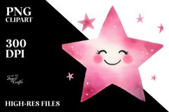Simple Pinkish Smiling Star PNG Product Image 2