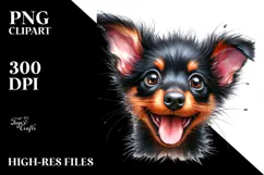 Happy Baby Doberman Pinscher PNG Product Image 2