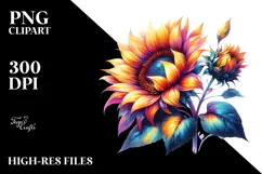 Vibrant Abstract with Sunflower, Transparent PNG Product Image 2