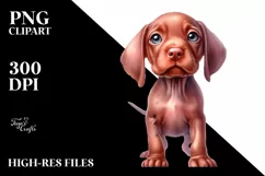 Baby Vizsla with Big Eyes | Clipart Product Image 3