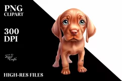 Baby Vizsla with Big Eyes | Clipart Product Image 1