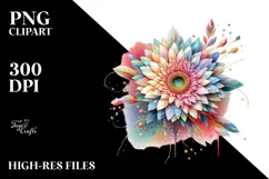 Colorful Gerbera Made of Diamond PNG Product Image 2