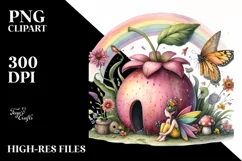 Colorful Fairy House Rainbow Clipart Product Image 1