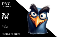 Exaggerated Bird with Mischievous Grin PNG Product Image 2