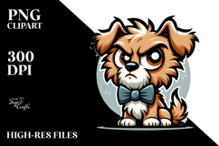 Cute Cartoon Puppy with Bow Tie, PNG Product Image 2