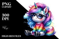 Sitting Unicorn with Expressive Face PNG Product Image 1