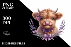 Adorable Baby Highland Cow | Clipart Product Image 1