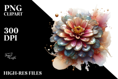 Glossy Zinnia Splash PNG Product Image 2