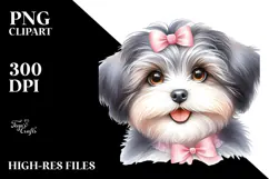 Watercolor Baby Havanese PNG Product Image 2