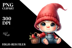 Digital Baby Gnome with Big Eyes PNG Product Image 2