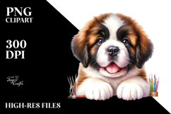 Watercolor Baby Saint Bernard PNG Product Image 2