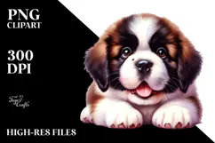 Watercolor Baby Saint Bernard PNG Product Image 2