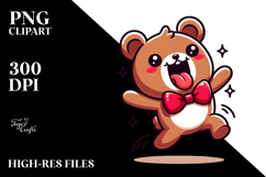 Ridiculously Cute Bear with Tongue-Out Face PNG Product Image 2