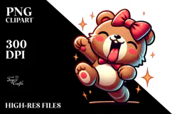 Ridiculously Cute Bear with Tongue-Out Face PNG Product Image 2