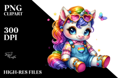 Watercolor Baby Unicorn PNG Product Image 2