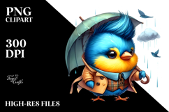 Cute Baby Bird Playing PNG Product Image 2