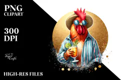 Stylish Chicken in Beachwear PNG Product Image 2