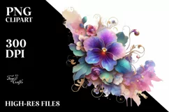 Watercolor Luxury Flower Splash Clipart Product Image 3