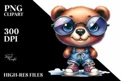 Sublimation Clipart Title: Sports Shoes Bear Product Image 1