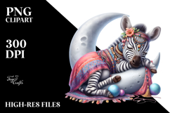Vibrant Boho Baby Zebra Clipart Product Image 2