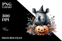 Simple Watercolor Rhino PNG Product Image 2