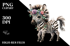 Digital Adorned Baby Zebra PNG Product Image 2