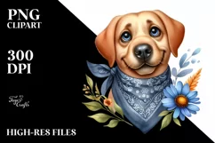 Watercolor Labrador Goofy Smile Clipart Product Image 1