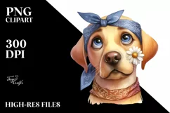 Watercolor Labrador Goofy Smile Clipart Product Image 3