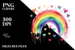 Colorful Rainbow Hearts PNG Product Image 2