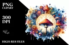 Vibrant Mushroom Tarot Art, PNG Product Image 2