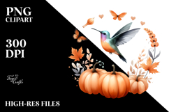 Halloween Hummingbird Watercolor, Transparent PNG Product Image 2
