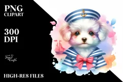 Vibrant Puppy Sailor Suit Clipart Product Image 3