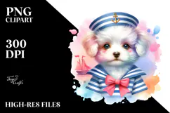 Vibrant Puppy Sailor Suit Clipart Product Image 2