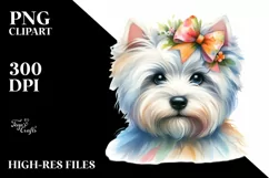 Colorful West Highland White Terrier Portrait Product Image 3