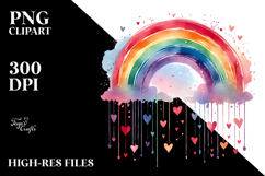 Colorful Rainbow with Hearts PNG Product Image 2