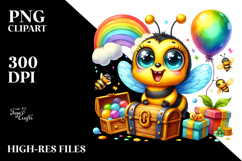 Vibrant Smiling Bee, High-Res PNG Product Image 2