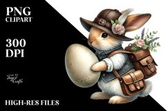 Dressed Bunny Vintage Egg PNG Product Image 2