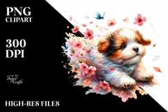 Colorful Baby Dog Spring Whimsical Pets | Sublimation Product Image 1