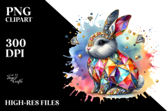 Colorful Bunny Made of Diamonds PNG Product Image 2