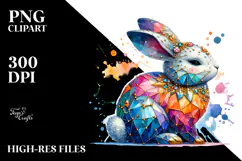 Colorful Bunny Diamond Insertions PNG Product Image 2