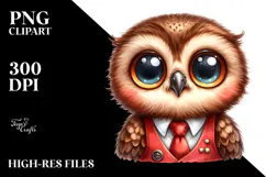 Baby Owl Portrait Clipart Product Image 2