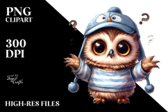 Baby Owl Portrait Dressed | Clipart Product Image 2