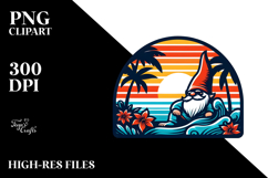 Retro Tropical Gnome Sunset, 20 oz Tumbler PNG Product Image 2